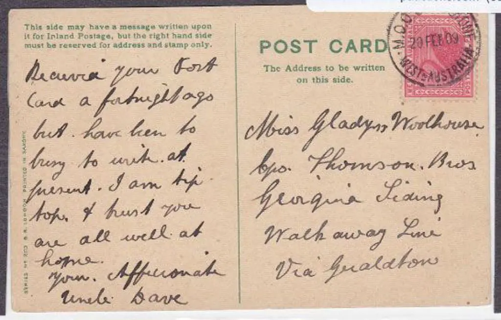 Sandstone M.O.O. D26 for 20 Feb 1909 on 1d swan on ... Image 1++
