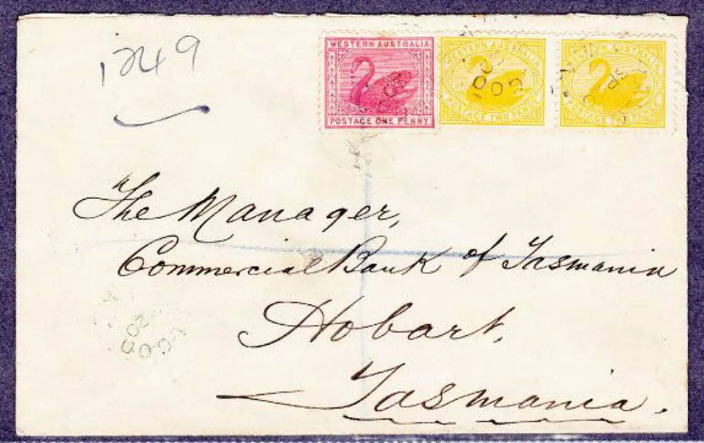 Yalgoo 3b dated 20 Sep 1907 tied to 1d & pair of ... Image 1++