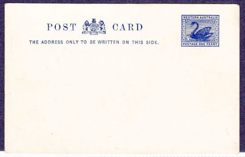1909/10 1d blue swan Postcard on white surfaced ... Image 1++