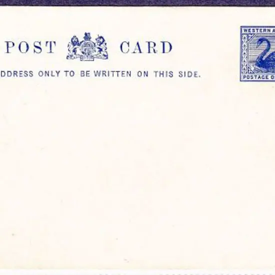 1909/10 1d blue swan Postcard on white surfaced ...