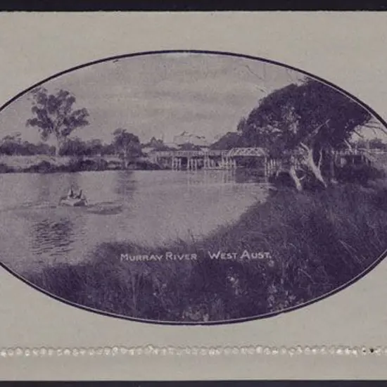 1915 1d KGV die 1 Murray River WA Lettercard. Fine ...