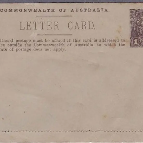 1915 1d KGV die 1 Murray River WA Lettercard. ...
