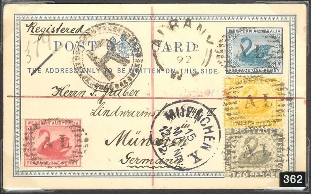Albany 12 Apr 1892  PC 2 to Germany. 11 Bar  AL ... Image 1++