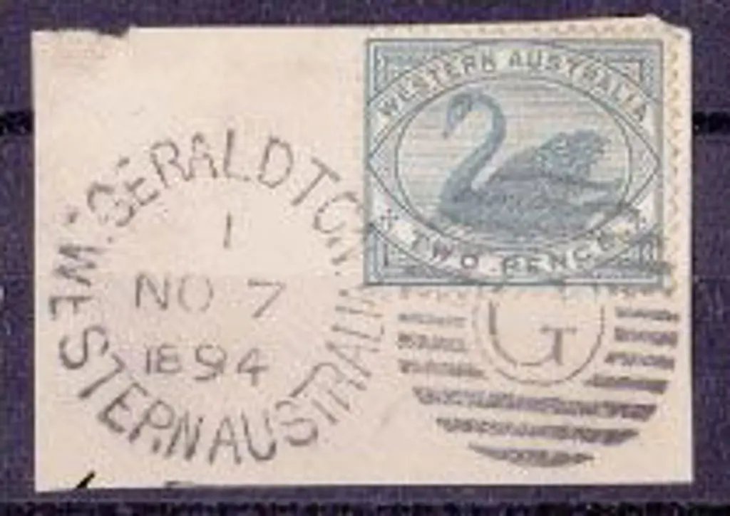 Geraldton DxL 2b in 1 (7 Nov 1894) on large piece ... Image 1++