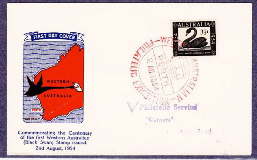 WAPEX 1954 (2nd Aug) commem pmk in red on 3½d ... Image 1++