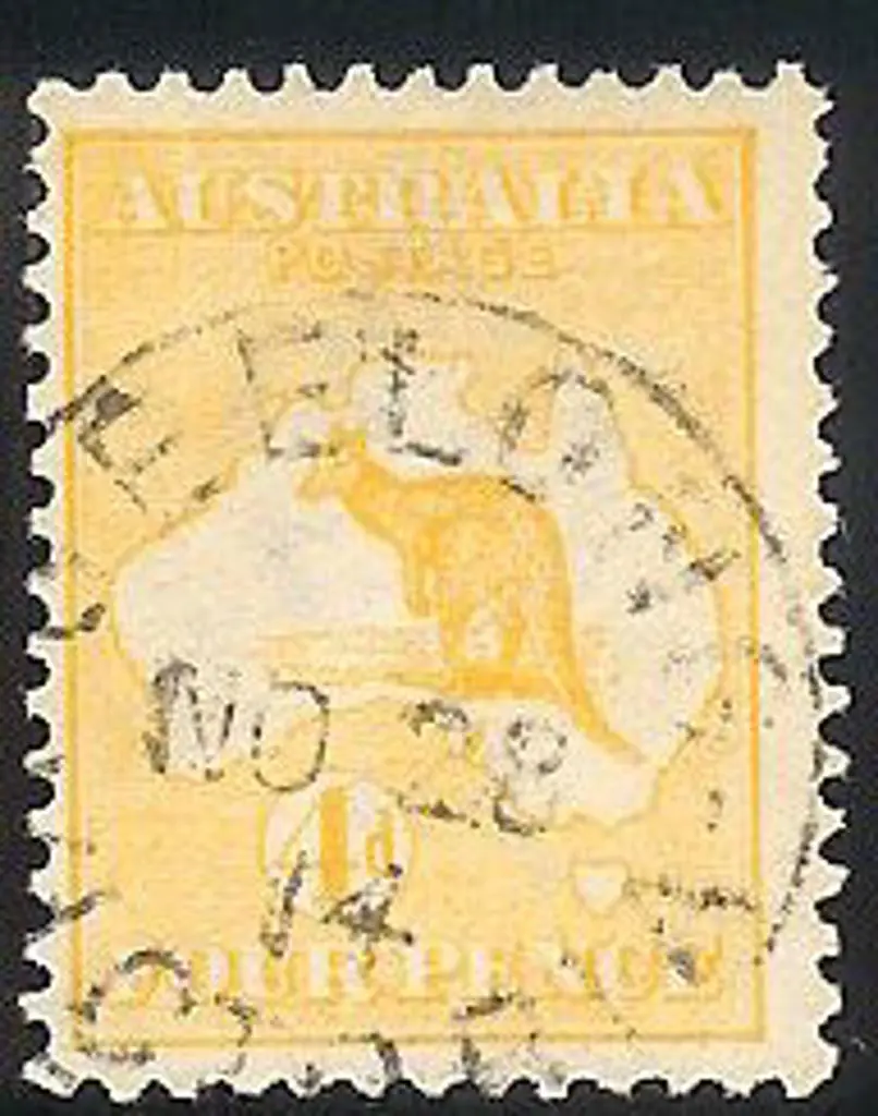 4d orange/yellow F/U with neat GEELONG cds. SG 6a ... Image 1++