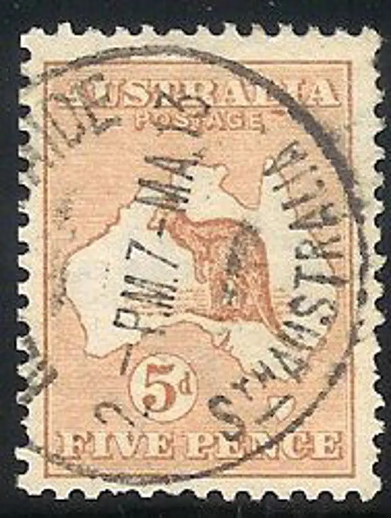 5d chestnut F/U with part South Aust cds. SG 8 ... Image 1++