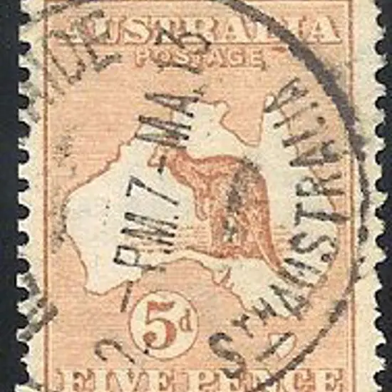 5d chestnut F/U with part South Aust cds. SG 8 ...
