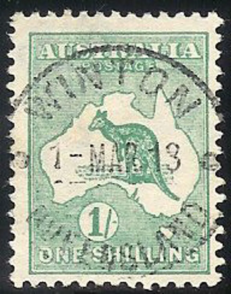 1/- emerald. Fine used with bullseye WINTON, ... Image 1++