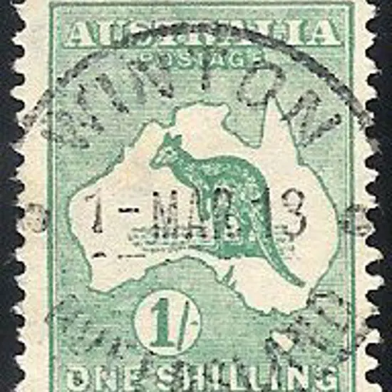 1/- emerald. Fine used with bullseye WINTON, ...