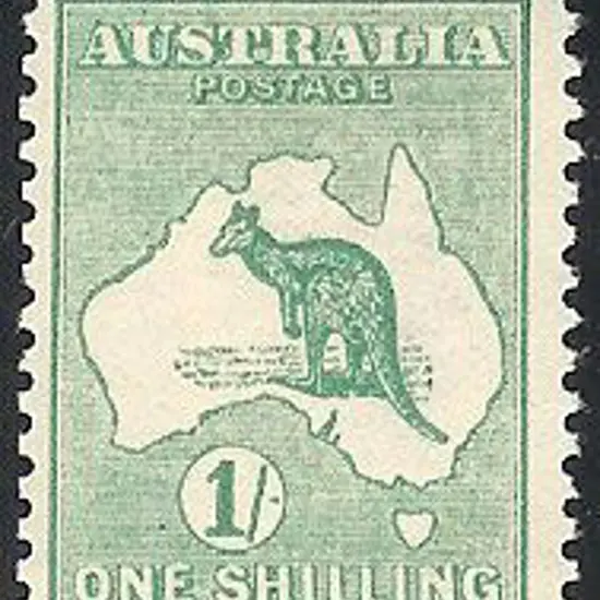 1/- emerald. Centred slightly left but fresh MLH & ...