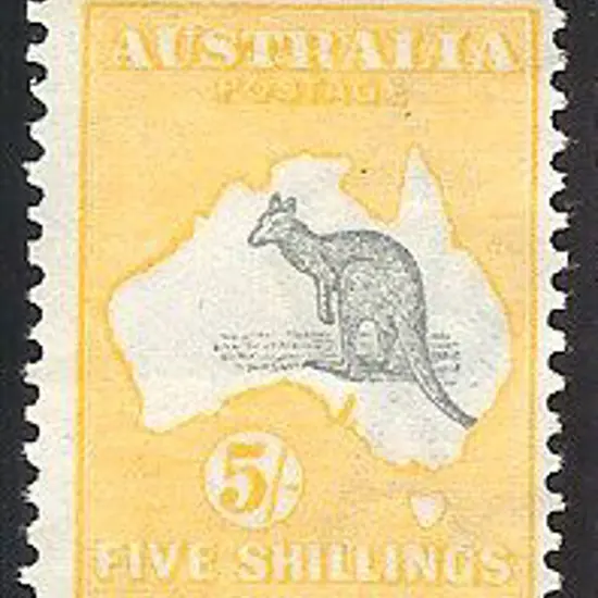 5/-grey & yellow. Mint, no gum with minor bend. ...