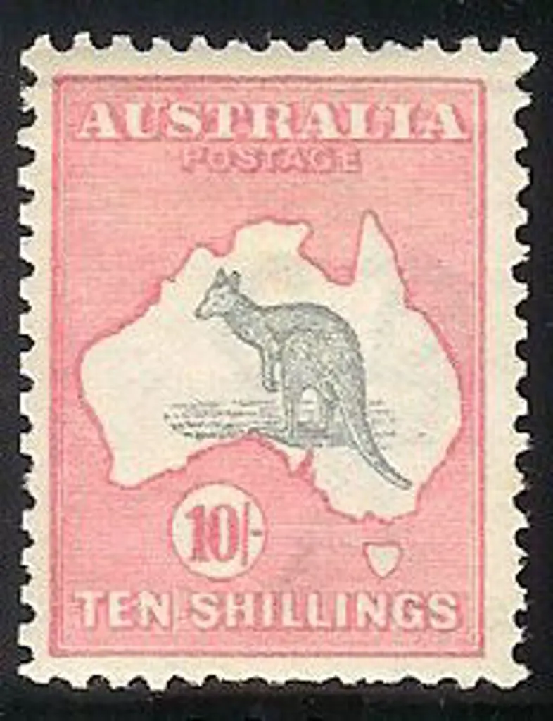 10/- grey & pink. Fresh MLH with some pulled perfs ... Image 1++