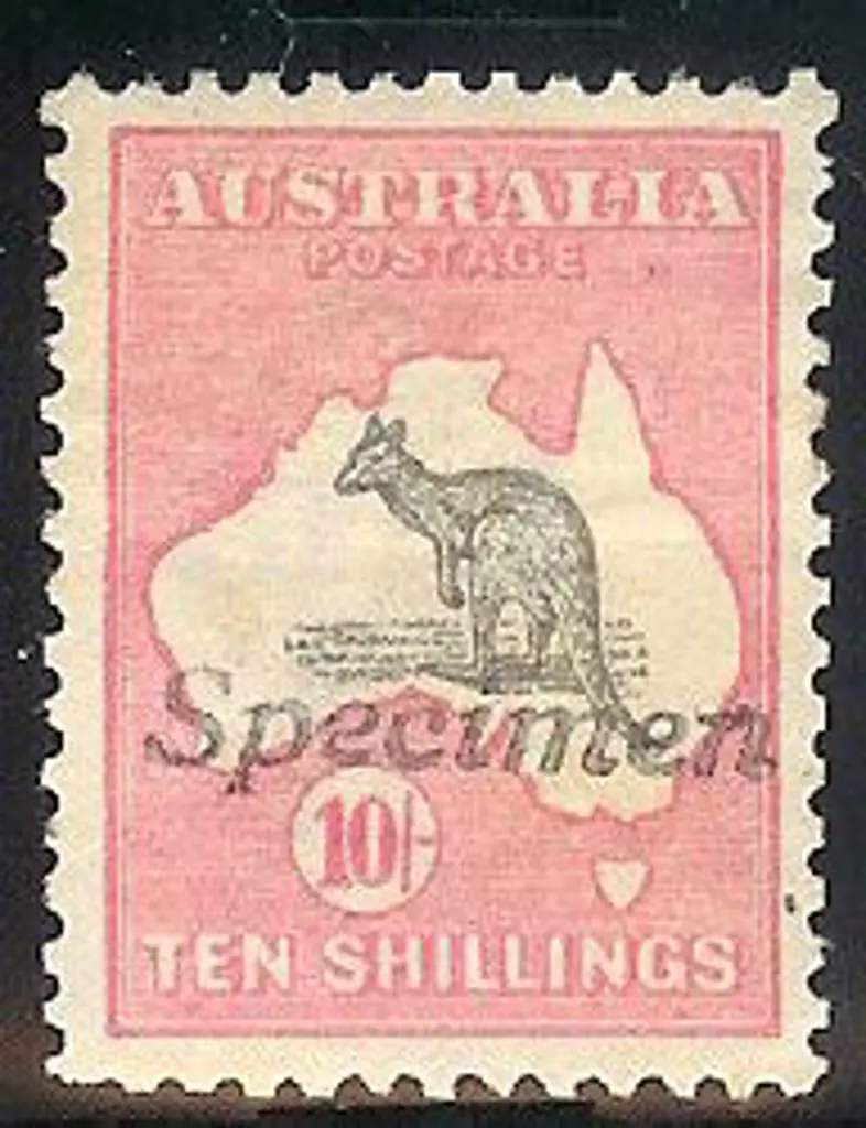 10/- grey & pink ovpt Specimen type A. MLH with ... Image 1++