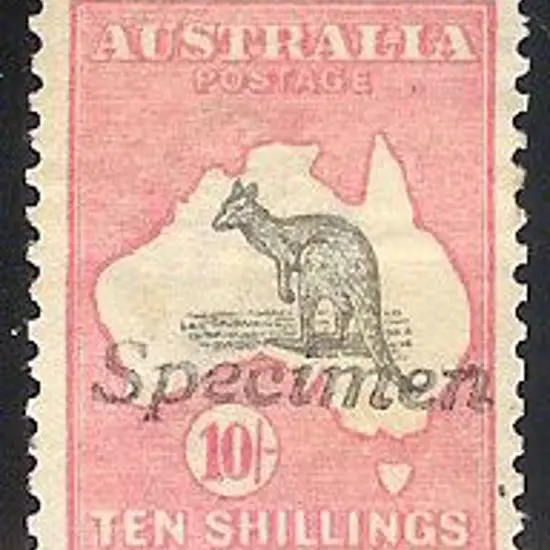 10/- grey & pink ovpt Specimen type A. MLH with ...