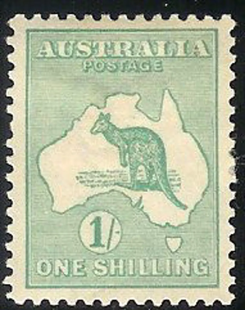 1/- blue-green. MLH  Small thin due to hinge ... Image 1++