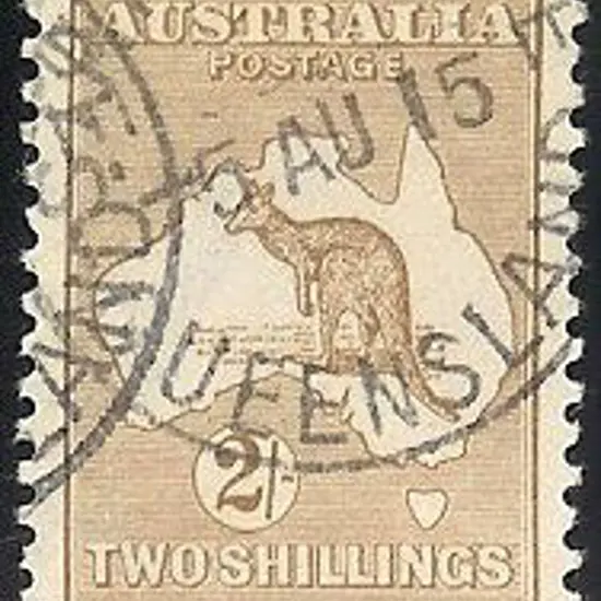 2/- brown with two part Queensland cds's. Well ...