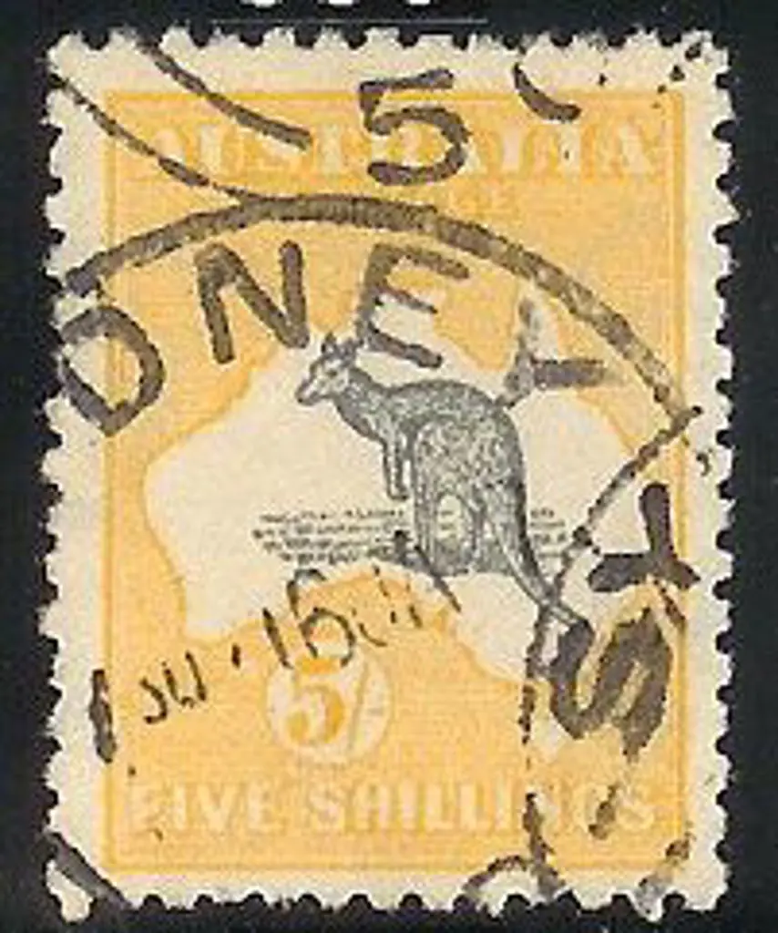 5/- grey & yellow used with Sydney cds's leaving ... Image 1++