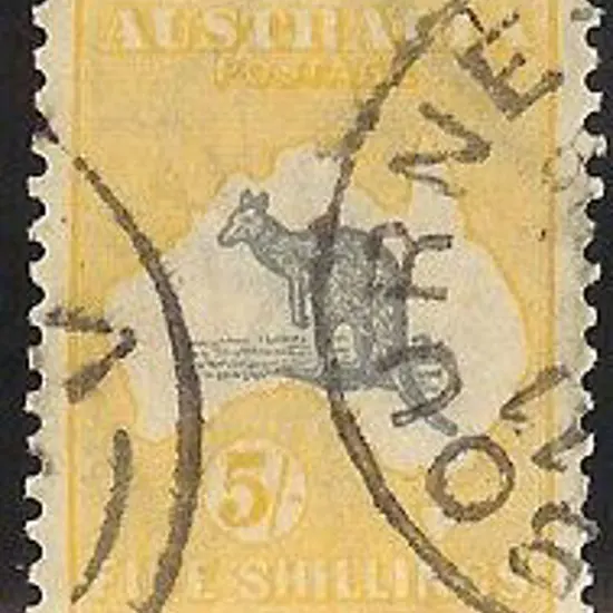 5/- grey & yellow used with Melbourne cds's. SG 42 ...