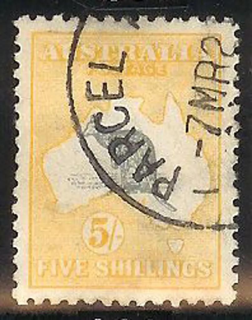 5/- grey & yellow F/U with part PARCEL corner cds. ... Image 1++