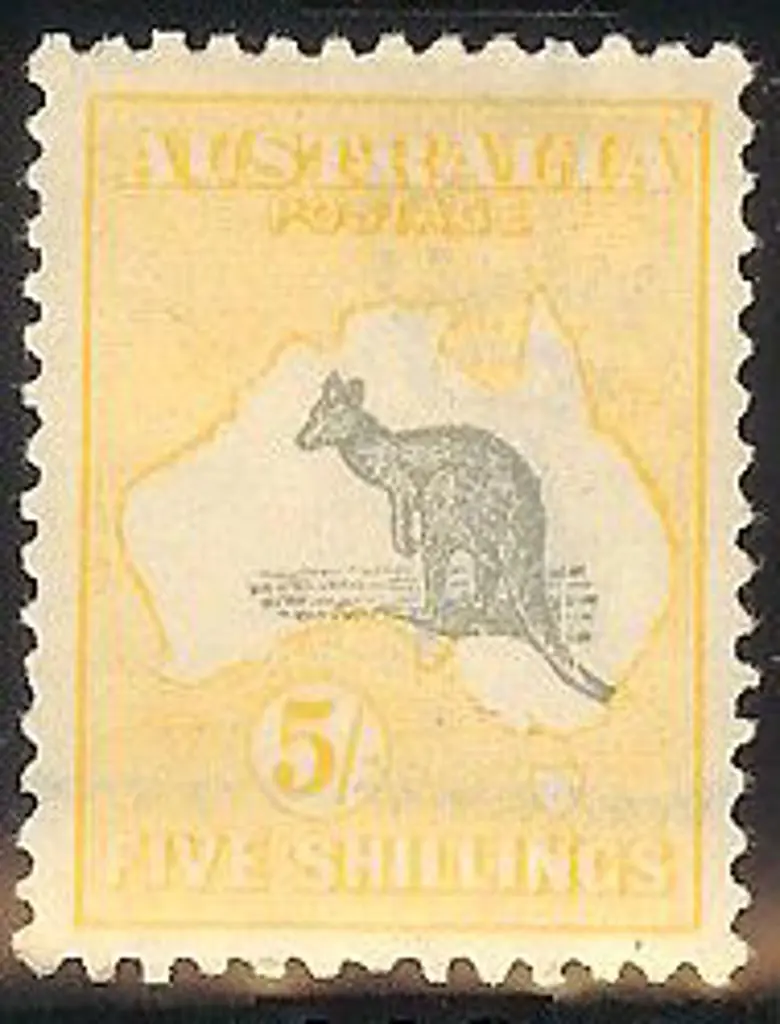 5/- grey & yellow. MLH & centred slightly right. ... Image 1++