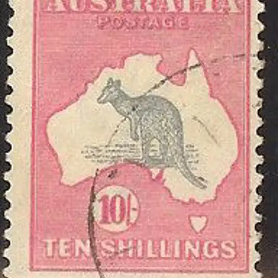 10/- grey & pink F/U with light indistinct cds. ...