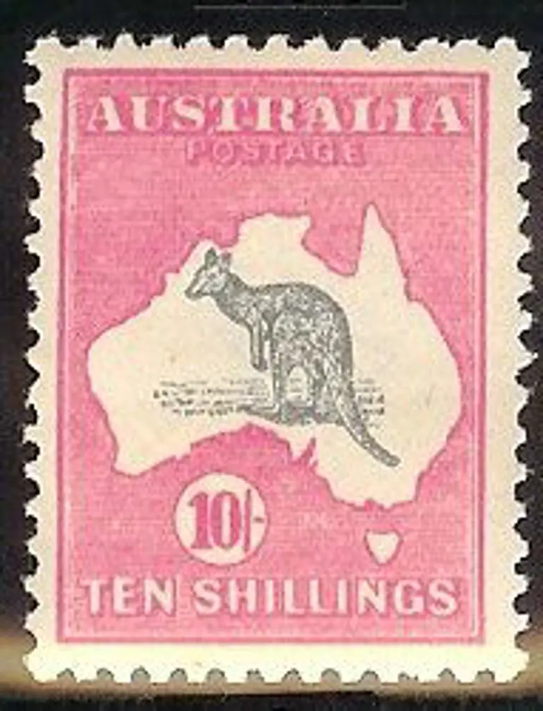 10/- grey & aniline pink. MUH but aged gum & minor ... Image 1++