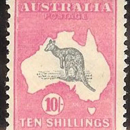 10/- grey & aniline pink. MUH but aged gum & minor ...