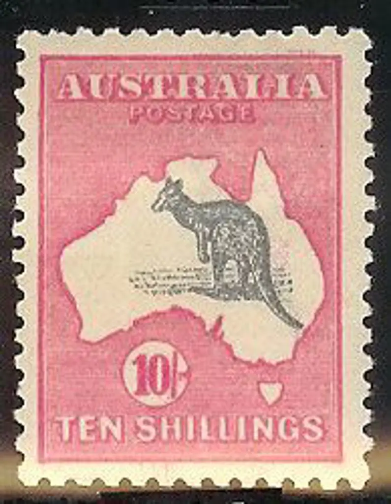 10/- grey & aniline pink. MLH with hinge remain, ... Image 1++