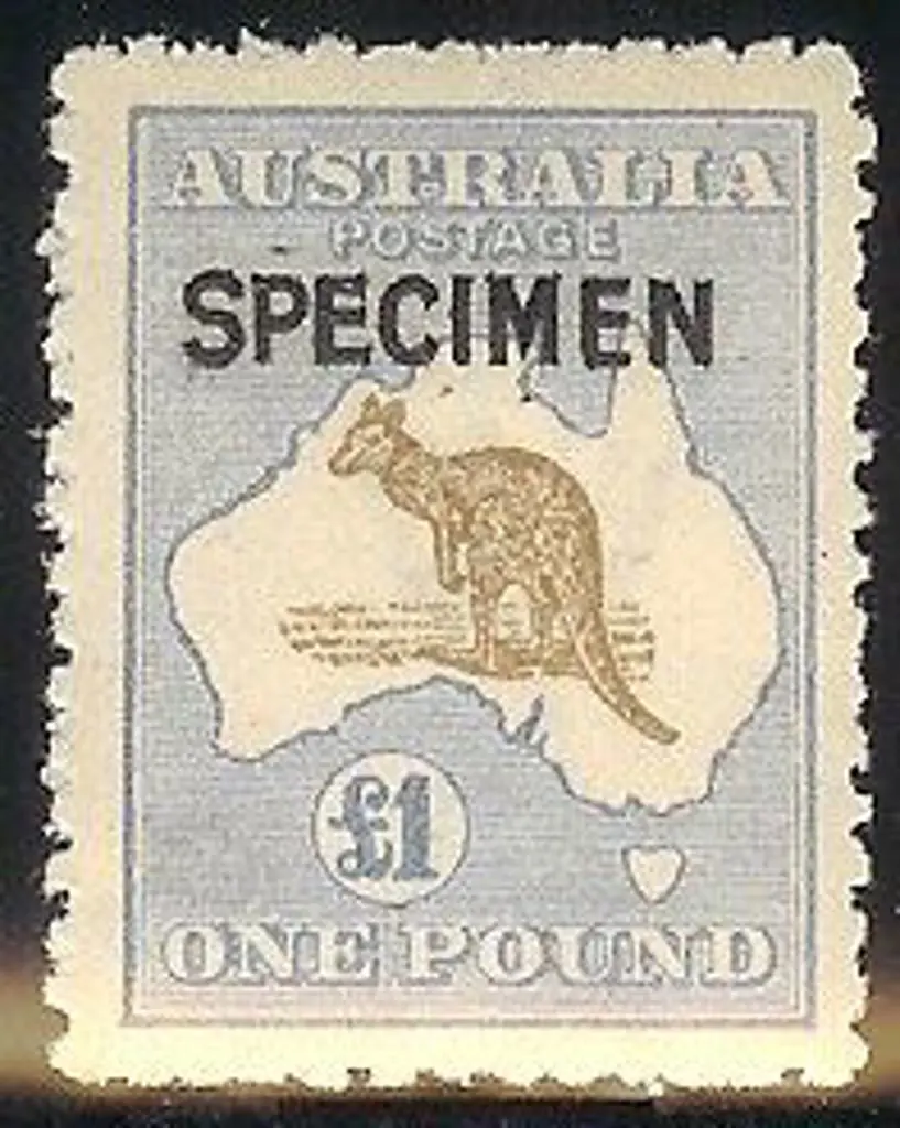 £1 brown & blue ovpt SPECIMEN type B. Small perf ... Image 1++