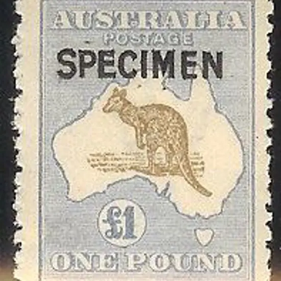 £1 brown & blue ovpt SPECIMEN type B. Small perf ...