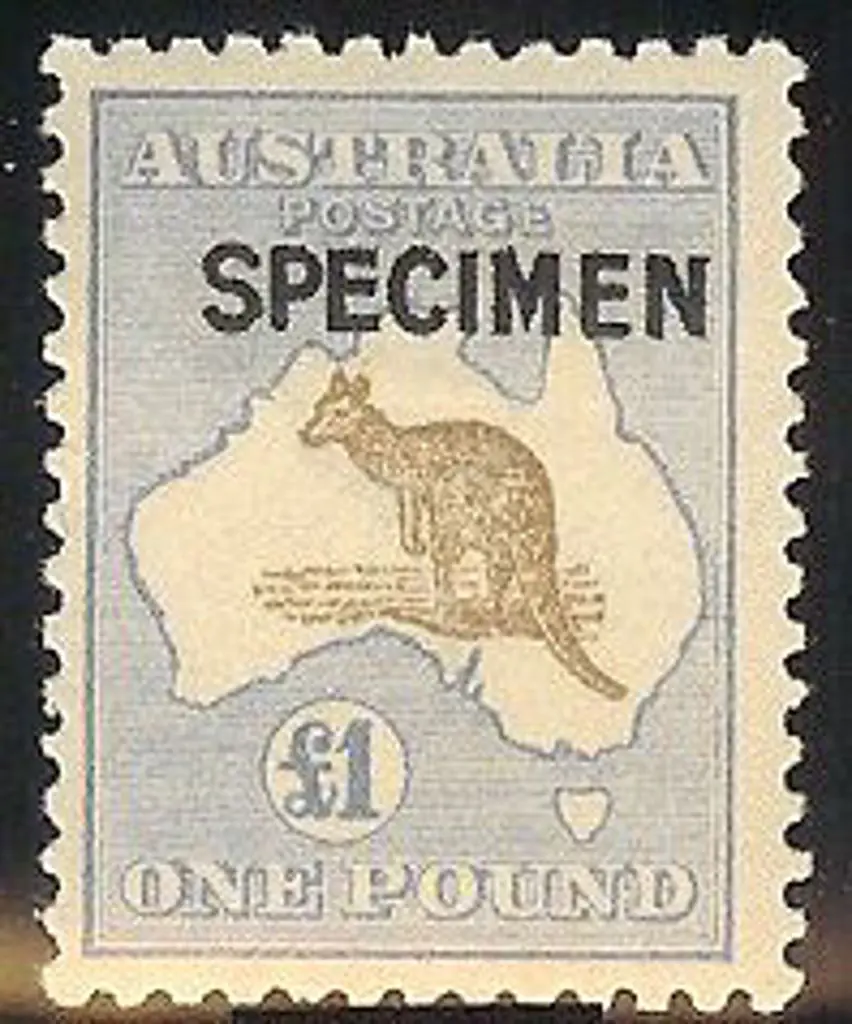 £1 brown & blue ovpt SPECIMEN type B. Fresh MLH ... Image 1++