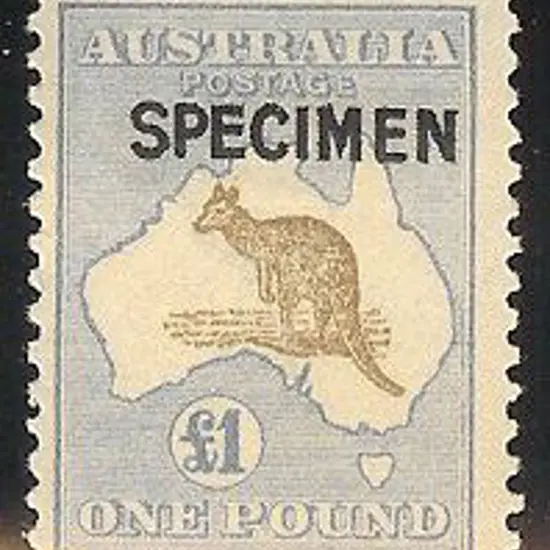 £1 brown & blue ovpt SPECIMEN type B. Fresh MLH ...