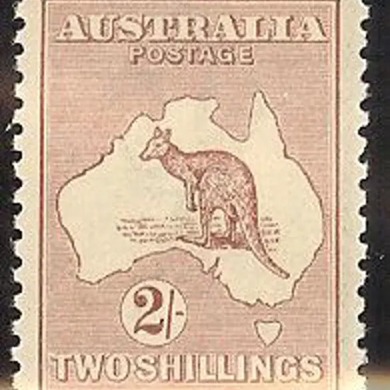 2/- maroon. Vertical crease unfortunately as ...