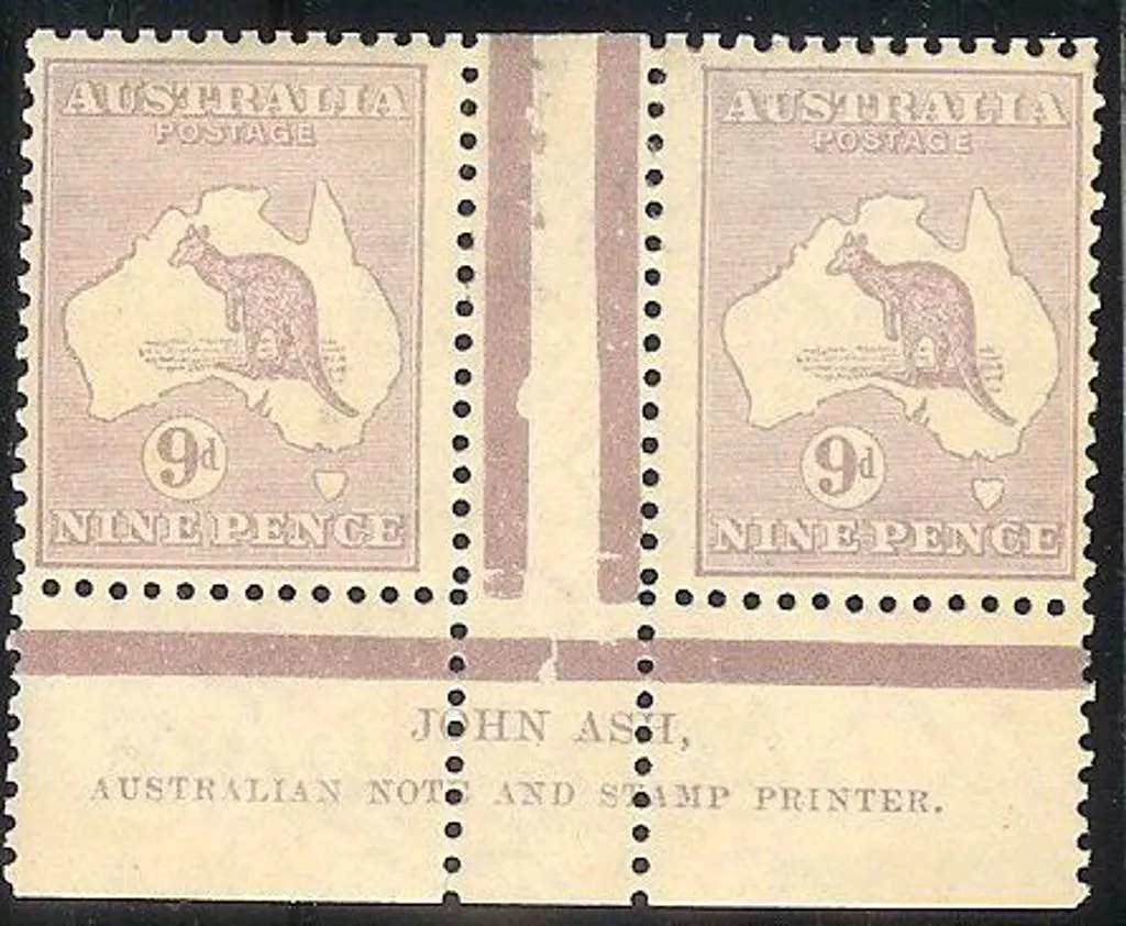 9d violet MVLH Ash imprint pair. Unusually pale ... Image 1++
