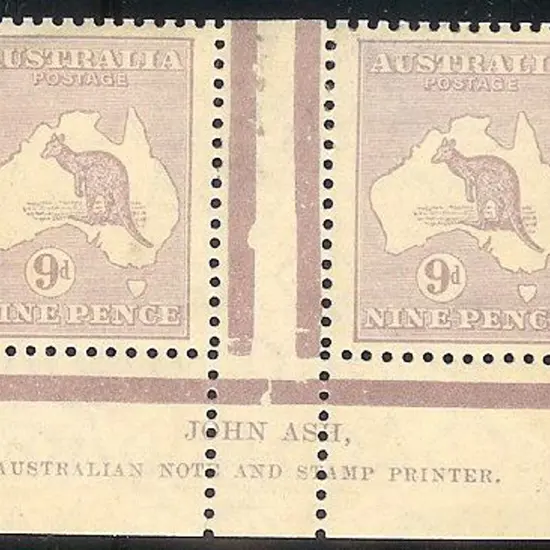 9d violet MVLH Ash imprint pair. Unusually pale ...
