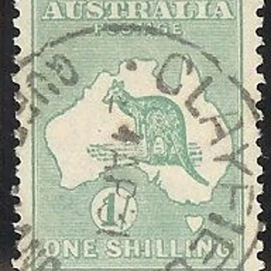 1/- blue-green F/U with neat CLAYFIELD cds. Most ...
