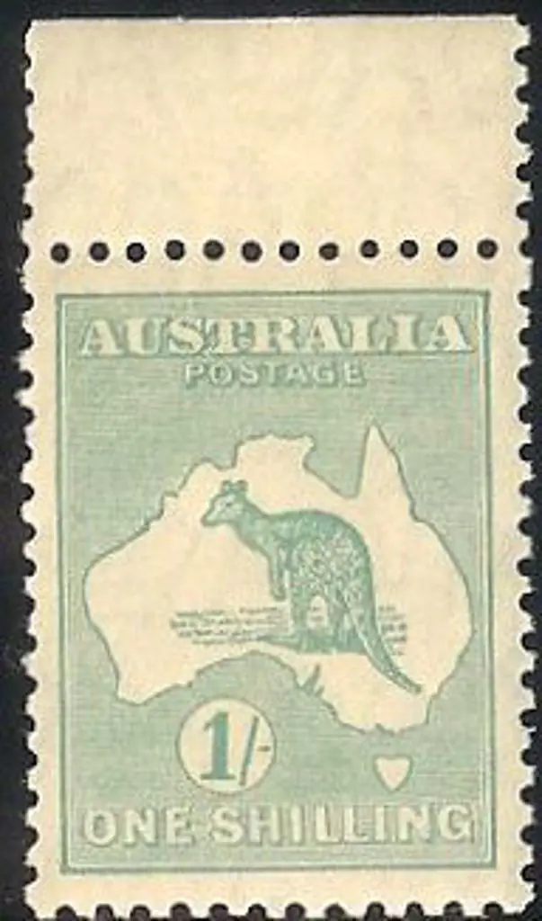 1/- green with top margin. Well centred & fresh ... Image 1++