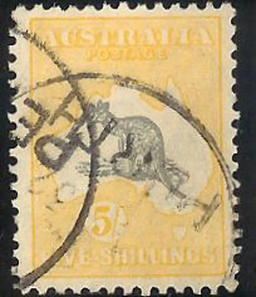 5/- grey & yellow. Good used with PERTH pmks. Well ... Image 1++