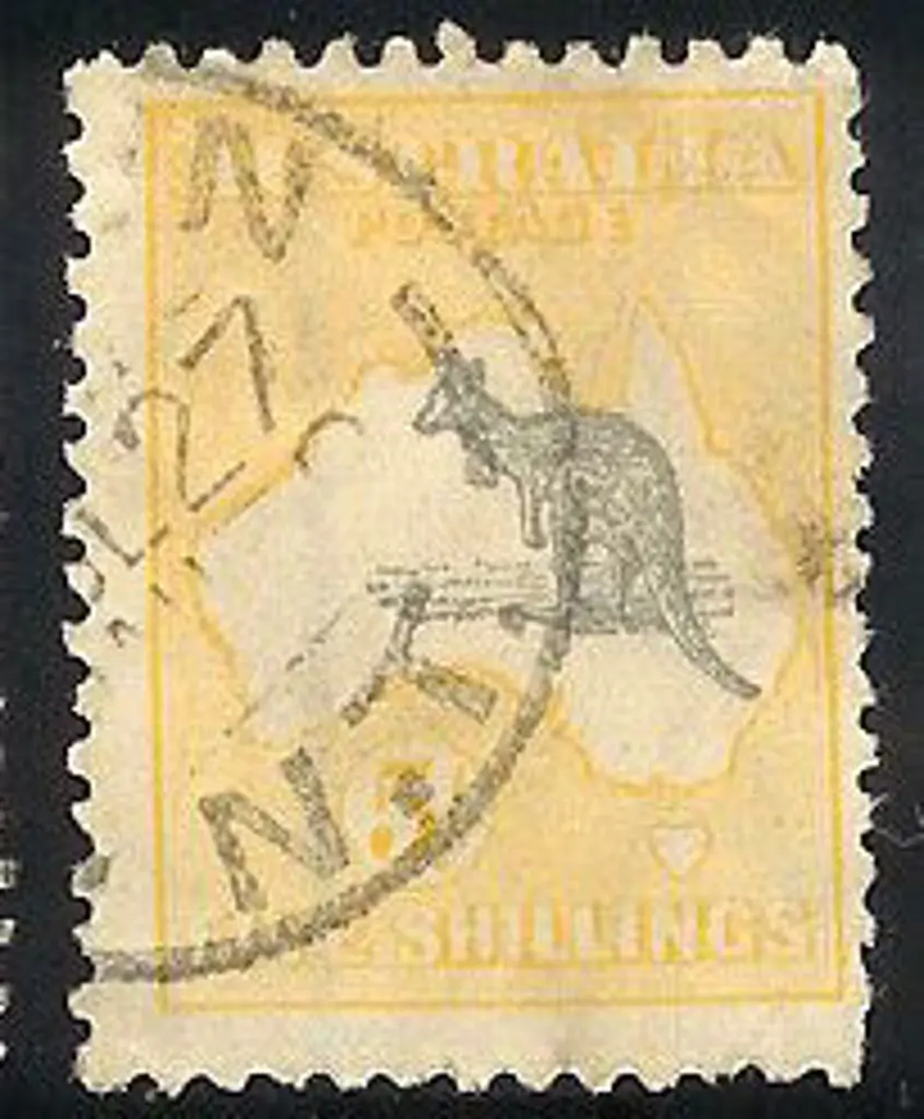 5/- grey & yellow with 1927 cds. Centred to right, ... Image 1++