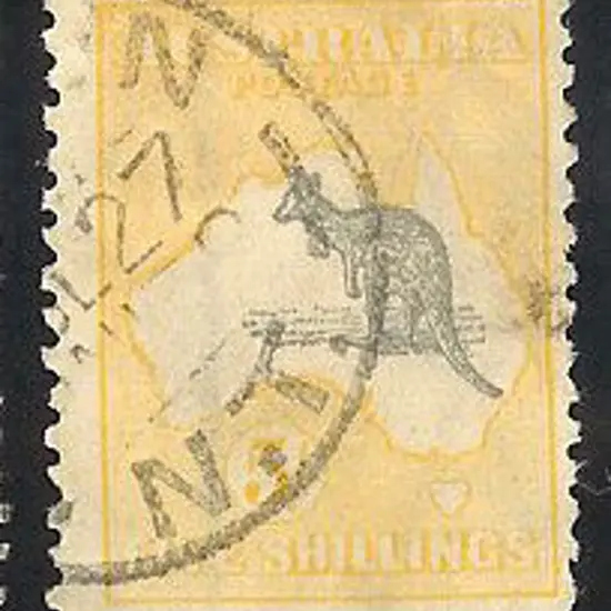 5/- grey & yellow with 1927 cds. Centred to right, ...