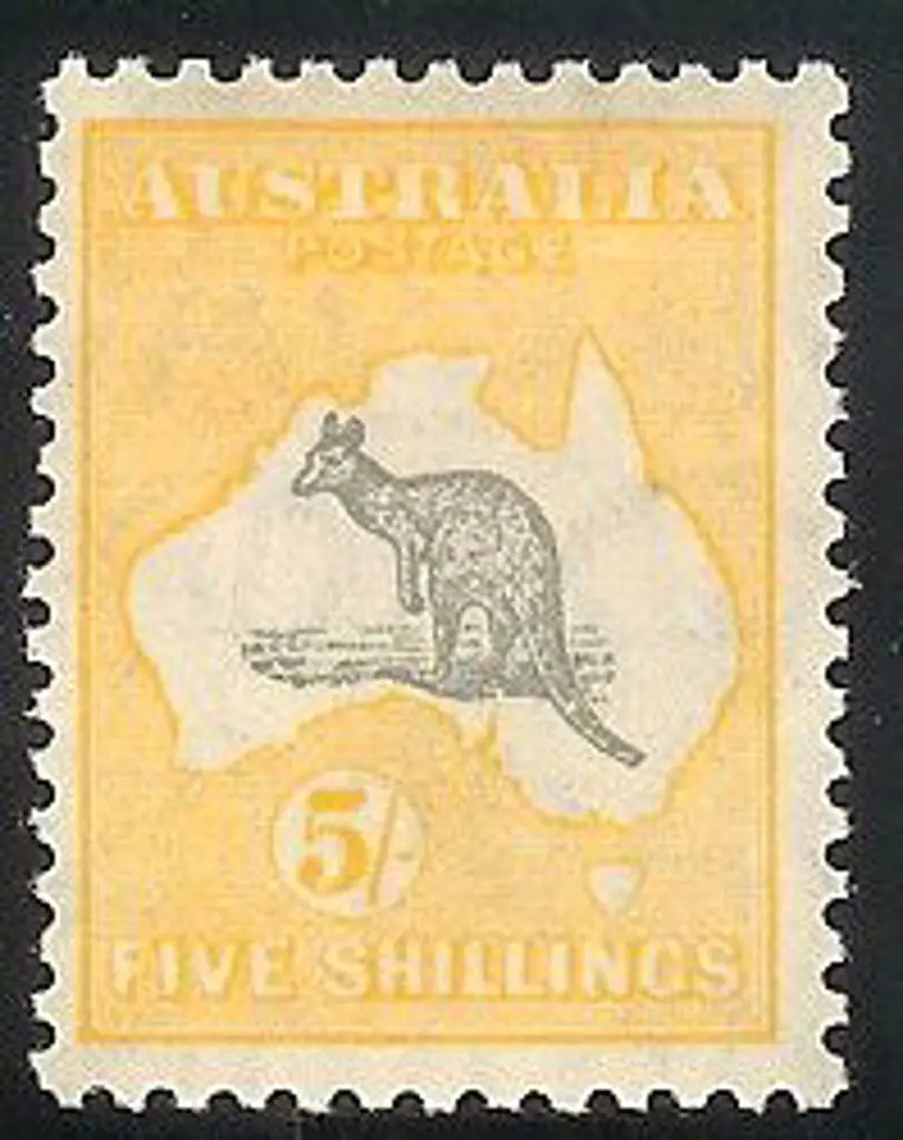 5/- grey & yellow MLH with strong colour. Centred ... Image 1++