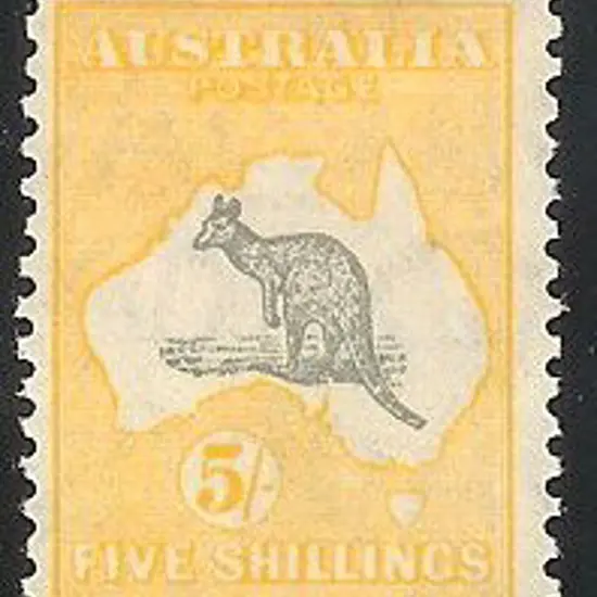 5/- grey & yellow MLH with strong colour. Centred ...