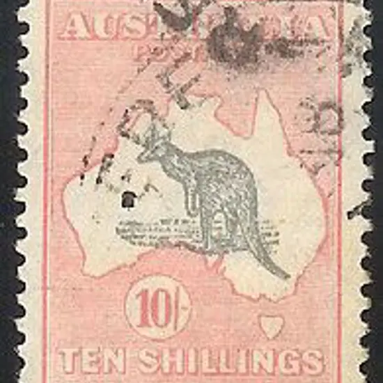 10/- grey & pink. Good to fine used with part of ...