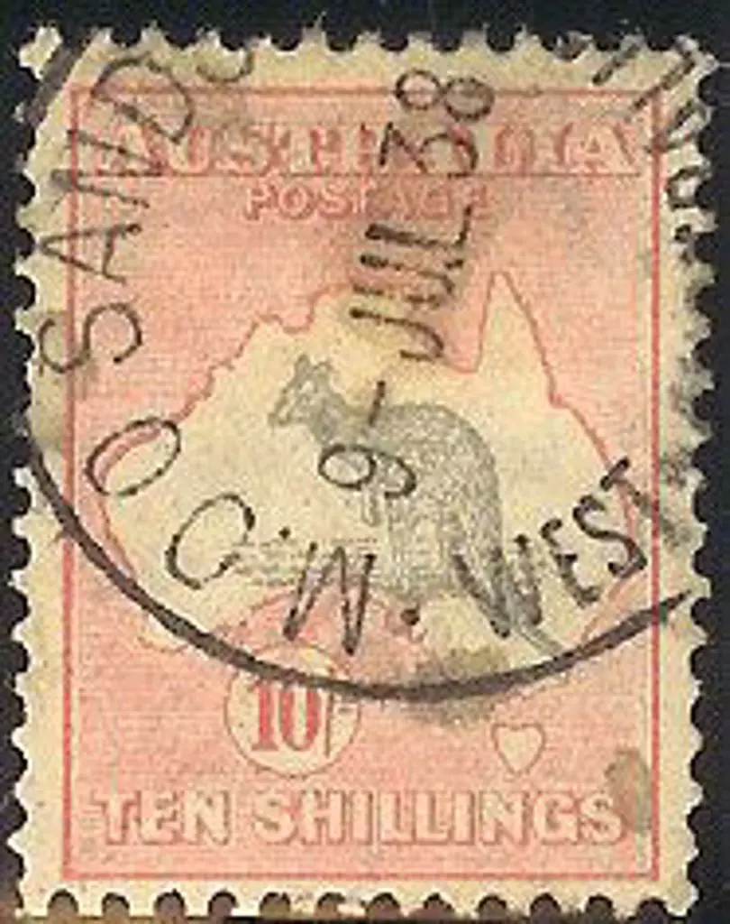 10/- grey & pink Die II. F/U with neat 9 JUL 38 ... Image 1++
