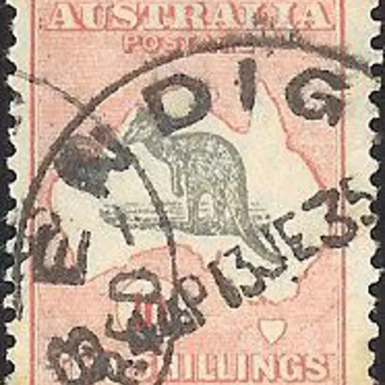 10/- grey & pink good used with clear BENDIGO 1935 ...