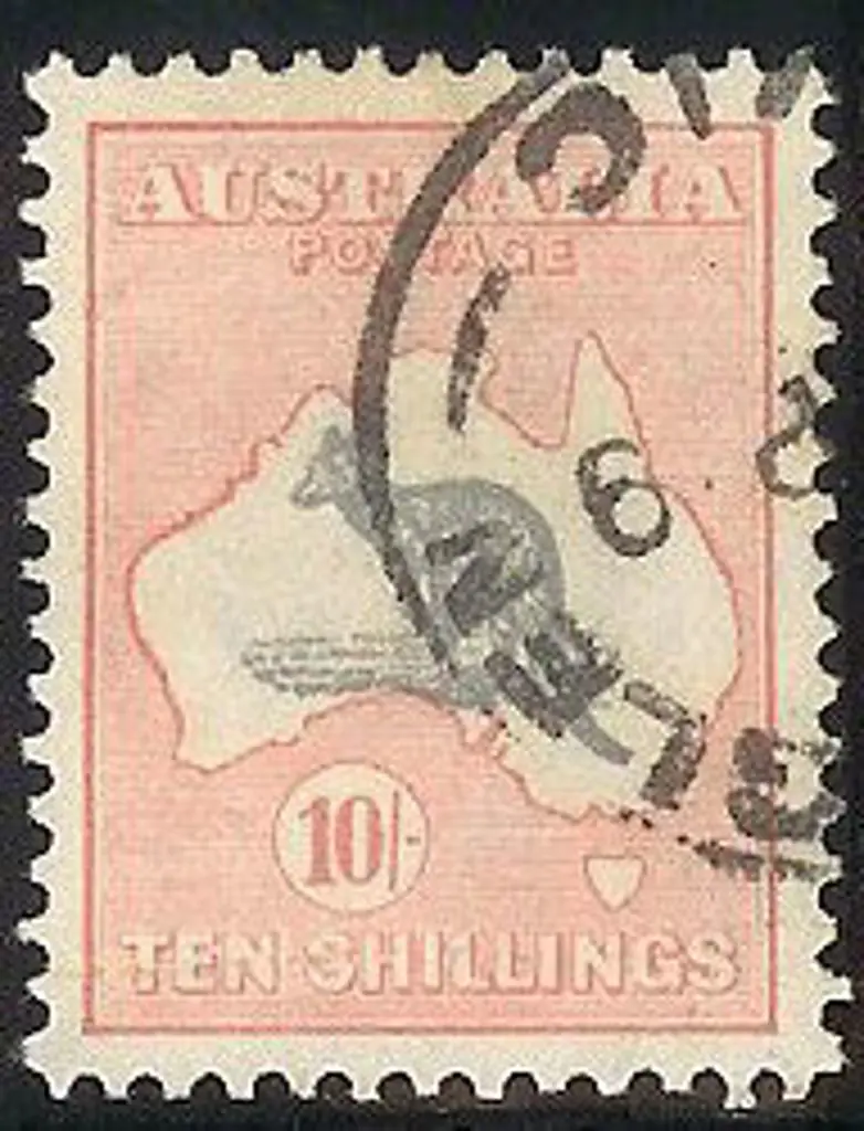 10/- grey & pink FU with perfect centering & perfs ... Image 1++