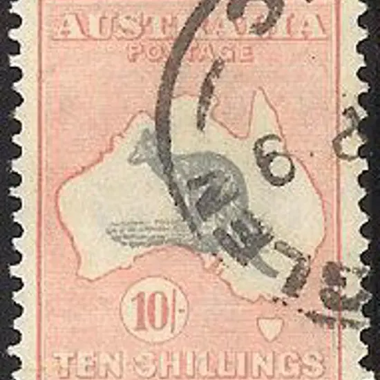 10/- grey & pink FU with perfect centering & perfs ...