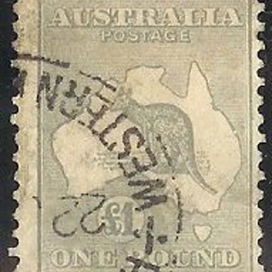 £1 grey F/U but centred right. A difficult stamp. ...