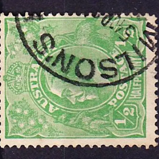 ½d green with inverted wmk. F/U with neat part ...